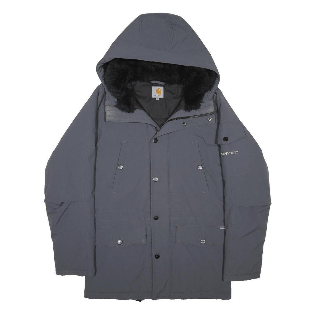CARHARTT Mens Grey Synthetic Zip Hooded Jacket XS Outdoor Workwear Winter