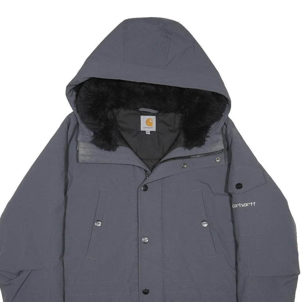 CARHARTT Mens Grey Synthetic Zip Hooded Jacket XS Outdoor Workwear Winter