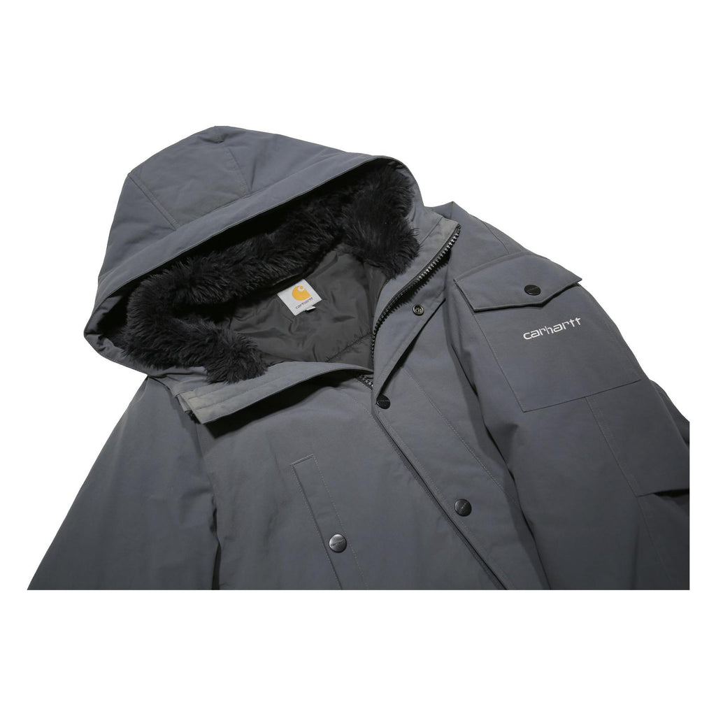 CARHARTT Mens Grey Synthetic Zip Hooded Jacket XS Outdoor Workwear Winter