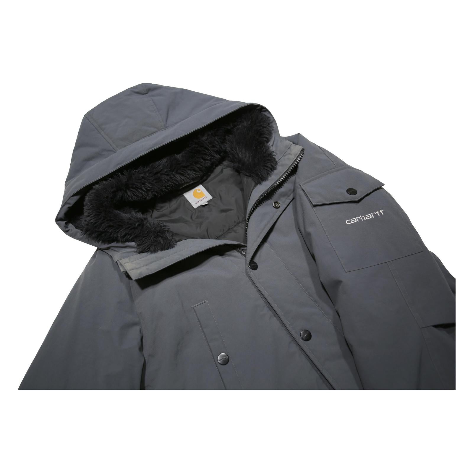 CARHARTT Mens Grey Synthetic Zip Hooded Jacket XS Outdoor Workwear Winter