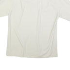 CROCODILE Mens White Plain Cotton Blend Short Sleeve Shirt L Button Down Collar