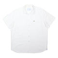 LACOSTE Mens White Casual Shirt L Cotton Blend Short Sleeve Pocket
