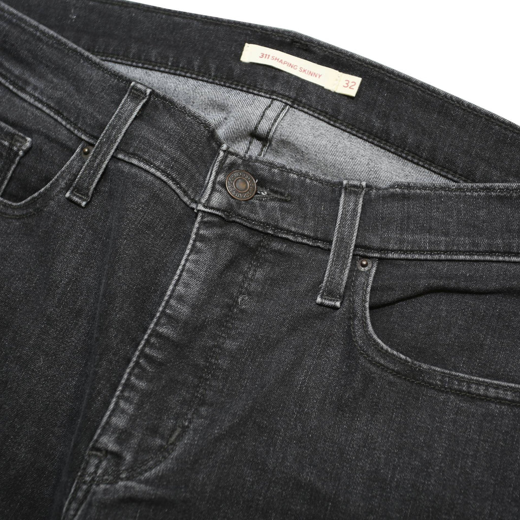 LEVI'S 311 Womens Jeans Black Slim Skinny Denim Medium W32 L32 Stretch Zip