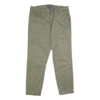 NAUTICA Womens Cotton Blend Regular Fit Straight Trousers Khaki W32 L29 Classic