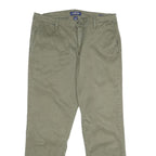 NAUTICA Womens Cotton Blend Regular Fit Straight Trousers Khaki W32 L29 Classic