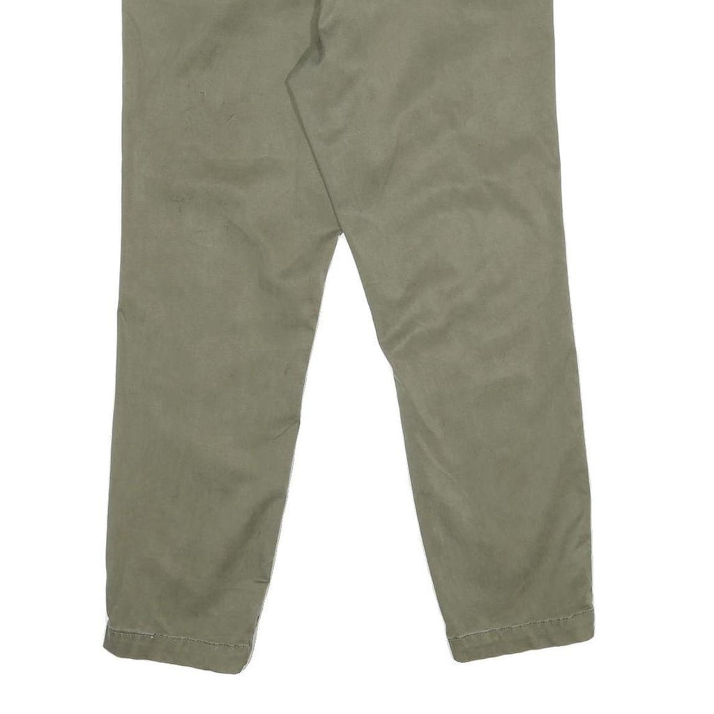 NAUTICA Womens Cotton Blend Regular Fit Straight Trousers Khaki W32 L29 Classic