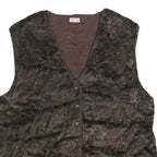 FELICIA Womens Brown Faux Fur Jacket L Polyester Button Fastening Plush