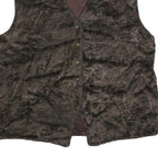 FELICIA Womens Brown Faux Fur Jacket L Polyester Button Fastening Plush