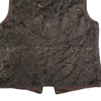 FELICIA Womens Brown Faux Fur Jacket L Polyester Button Fastening Plush