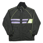 LAMARTINE Mens Black & Purple Nylon Track Jacket M Stand-Up Collar Plain Zip