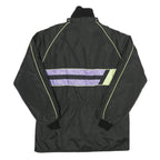 LAMARTINE Mens Black & Purple Nylon Track Jacket M Stand-Up Collar Plain Zip