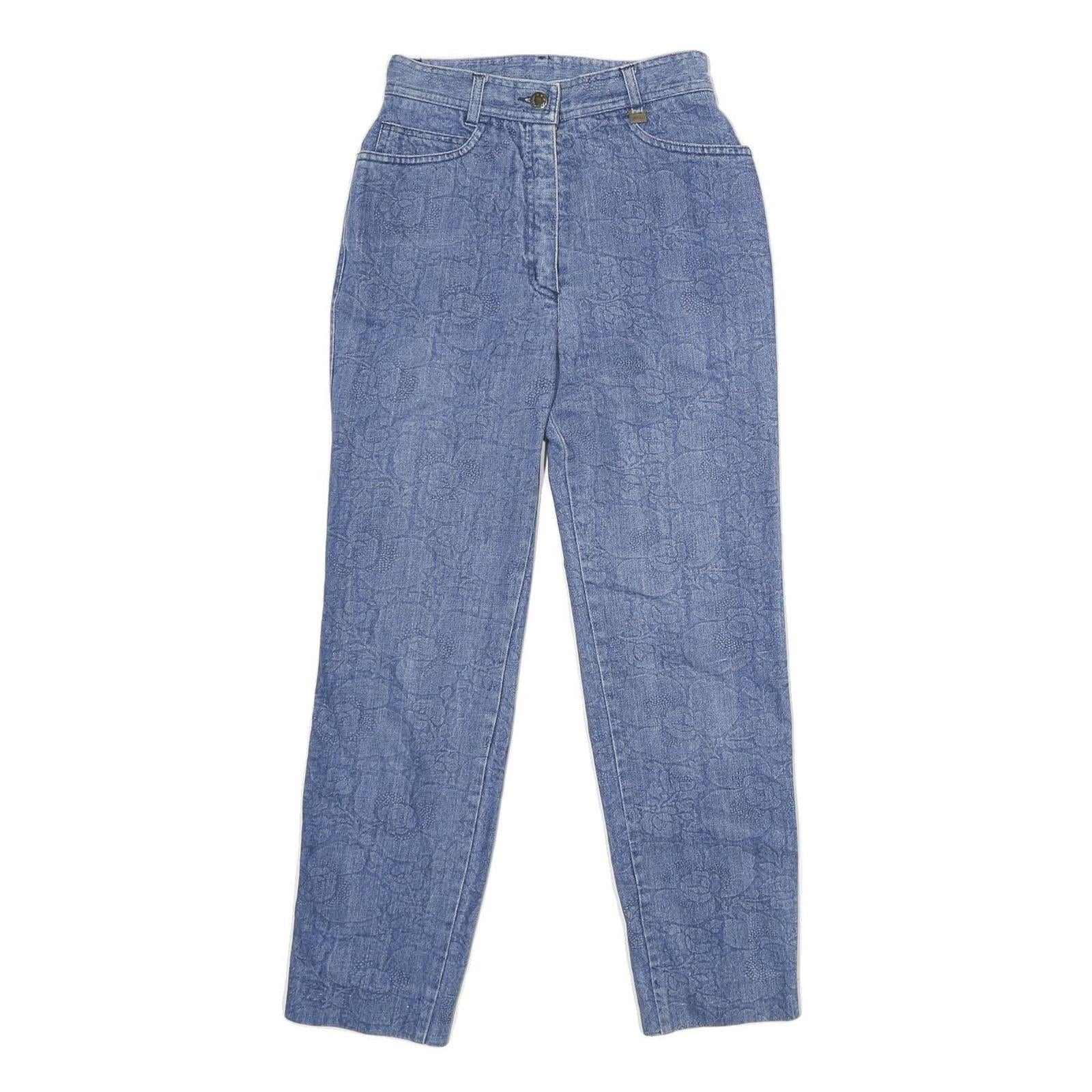 SPOTLIGHT Womens Regular Fit Straight Leg Denim Light W24 L28 Embossed Pattern