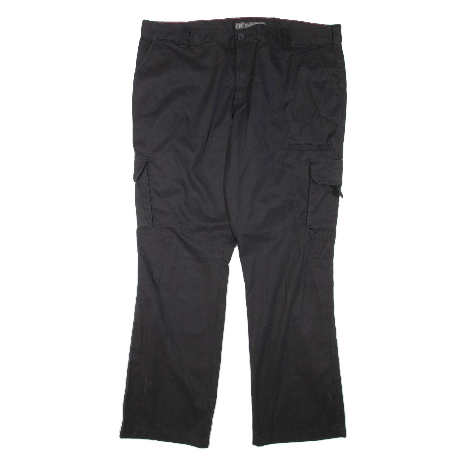 DICKIES Cargo Mens Trousers Black Regular Flared W40 L32