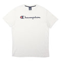 CHAMPION Mens White Cotton Blend Crew Neck M Casual Logo T-Shirt