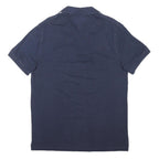 TOMMY HILFIGER Mens Navy Blue Short Sleeve Polo Shirt XL Cotton Blend Classic