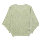 FREE LOOK Womens Green Cotton Blend Crew Neck Sweatshirt S Relaxed Fit Casual