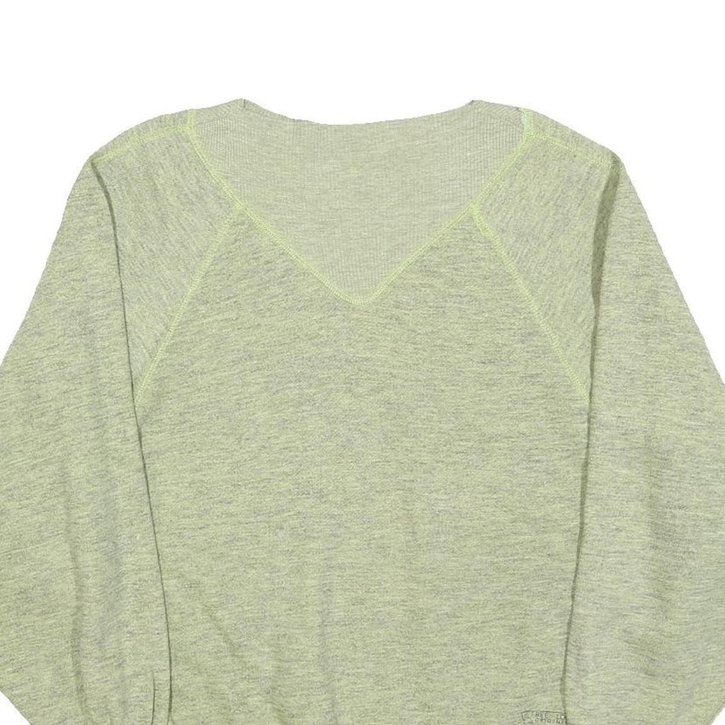 FREE LOOK Womens Green Cotton Blend Crew Neck Sweatshirt S Relaxed Fit Casual