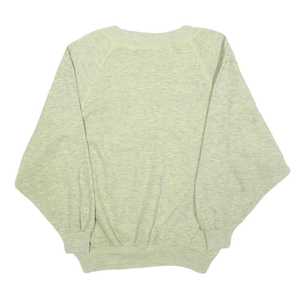 FREE LOOK Womens Green Cotton Blend Crew Neck Sweatshirt S Relaxed Fit Casual