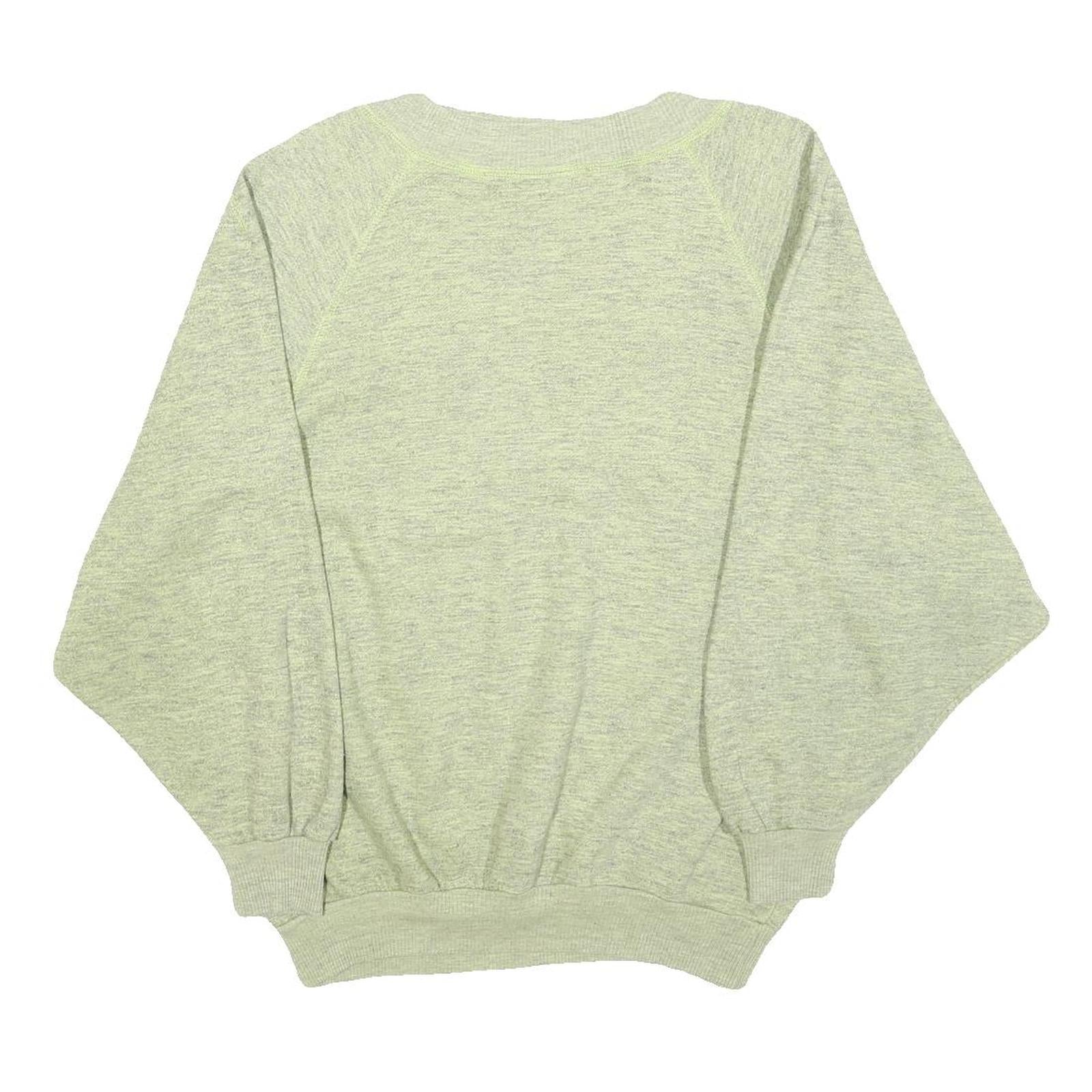 FREE LOOK Womens Green Cotton Blend Crew Neck Sweatshirt S Relaxed Fit Casual
