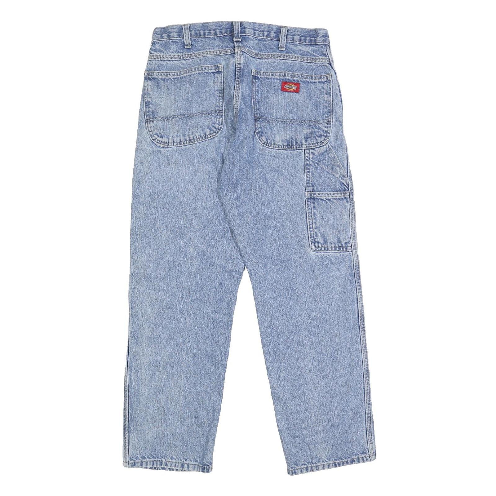 DICKIES Mens Jeans Blue Regular Straight Denim Medium W30 L28 Workwear Utility