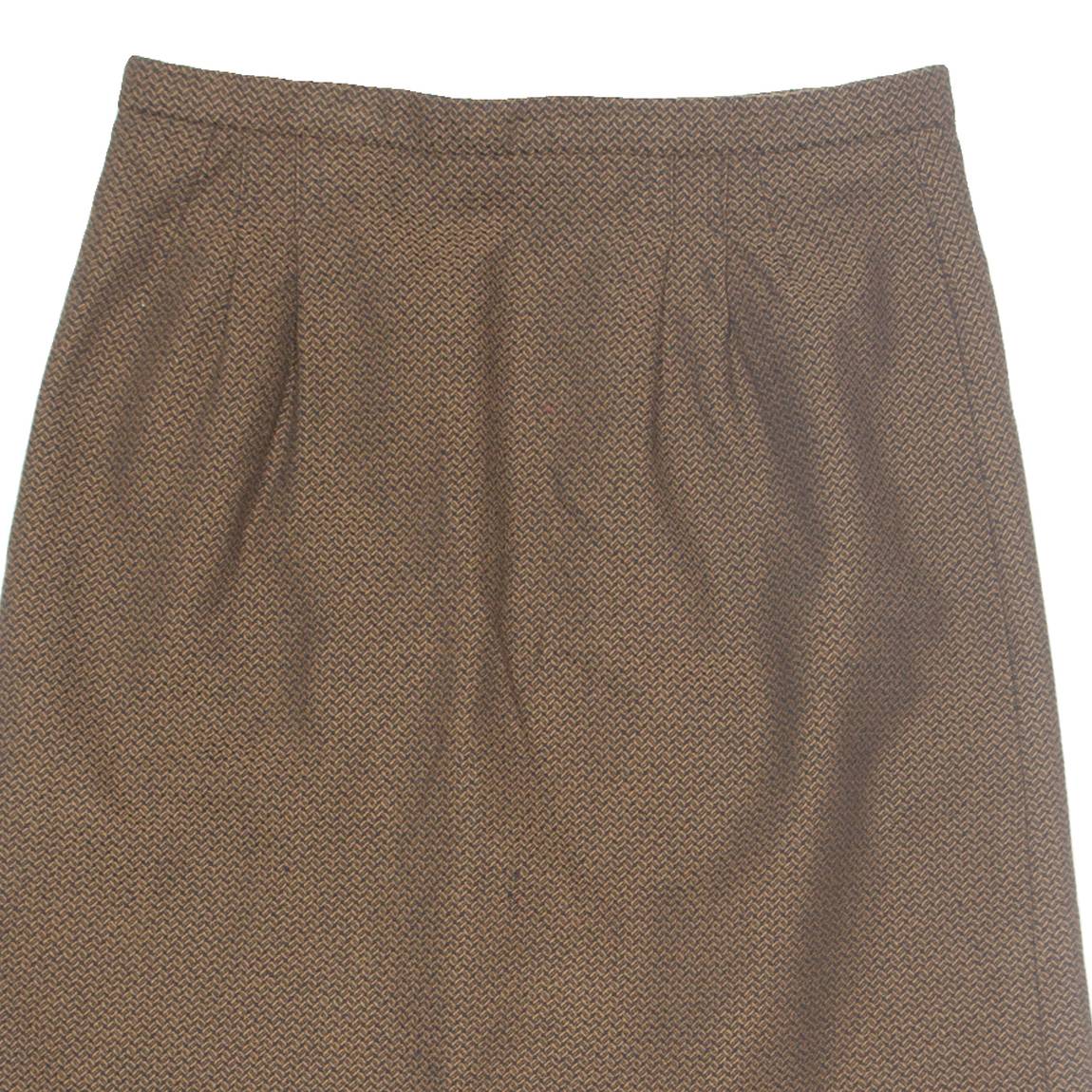 Womens Straight Skirt Brown Knee Length Chevron M