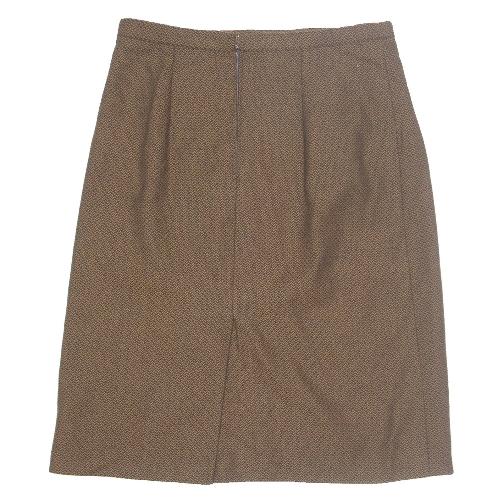 Womens Straight Skirt Brown Knee Length Chevron M