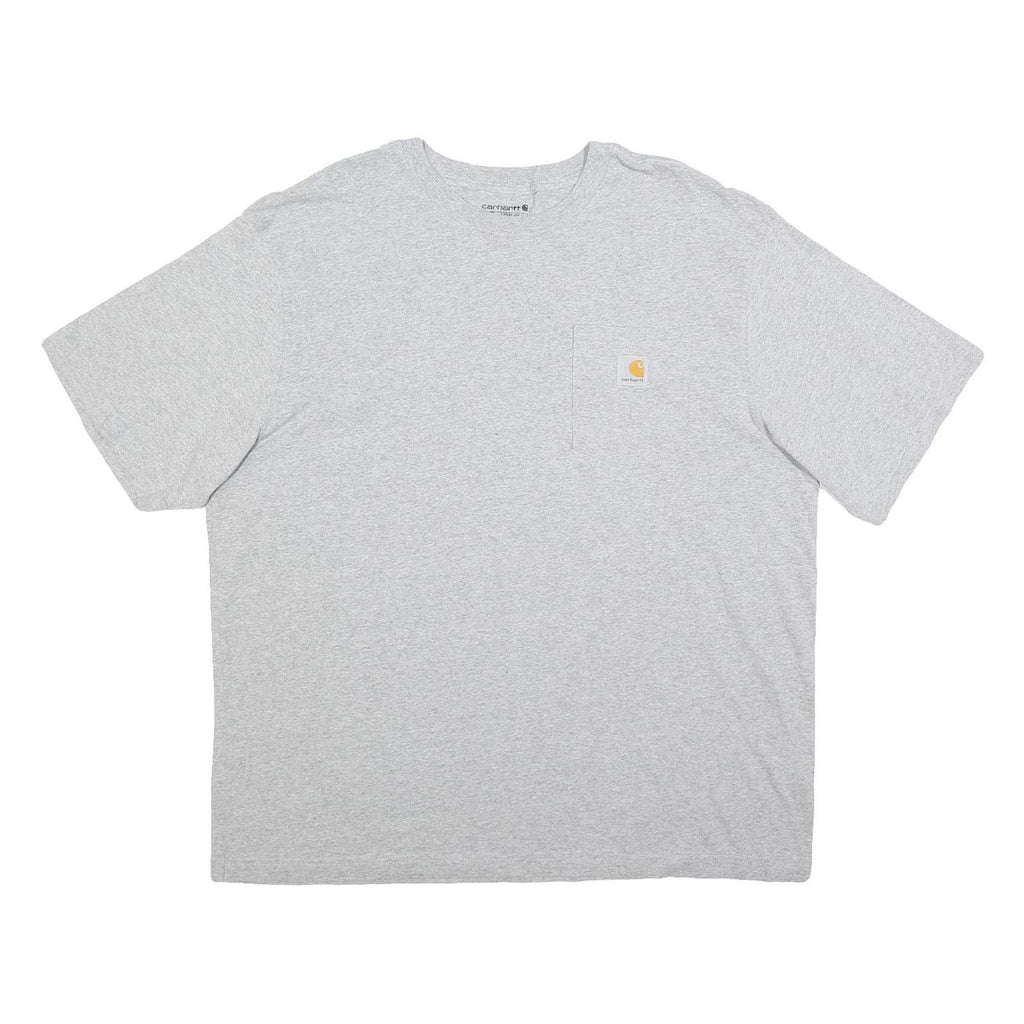 CARHARTT Mens Grey Pocket T-Shirt XL Short Sleeve Crew Neck Casual Cotton Blend