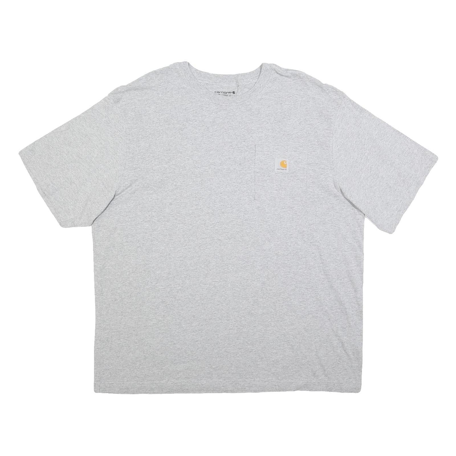 CARHARTT Mens Grey Pocket T-Shirt XL Short Sleeve Crew Neck Casual Cotton Blend