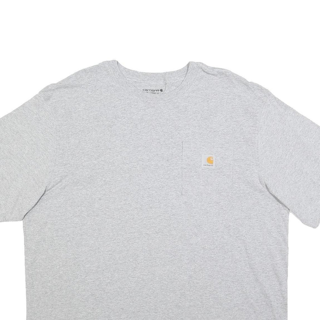 CARHARTT Mens Grey Pocket T-Shirt XL Short Sleeve Crew Neck Casual Cotton Blend