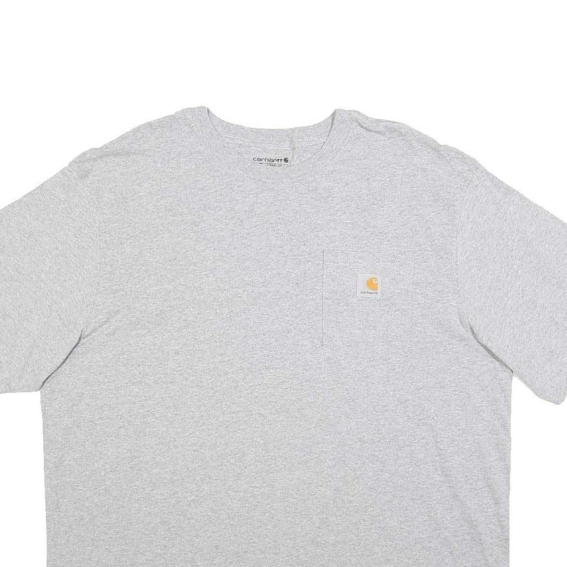 CARHARTT Mens Grey Pocket T-Shirt XL Short Sleeve Crew Neck Casual Cotton Blend