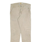 CARHARTT Mens Jeans Beige Regular Straight Denim W34 L34 Workwear Zip Closure