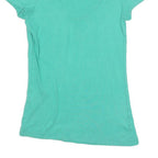 LACOSTE Womens Turquoise V-Neck Short Sleeve Top XXS Cotton Blend Casual