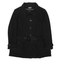 MIA MODA Womens Black Wool Blend Button Jacket UK 20 Classic Tailored