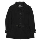 MIA MODA Womens Black Wool Blend Button Jacket UK 20 Classic Tailored