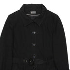MIA MODA Womens Black Wool Blend Button Jacket UK 20 Classic Tailored