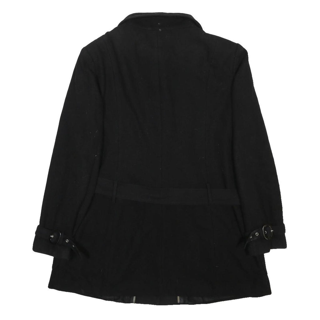 MIA MODA Womens Black Wool Blend Button Jacket UK 20 Classic Tailored