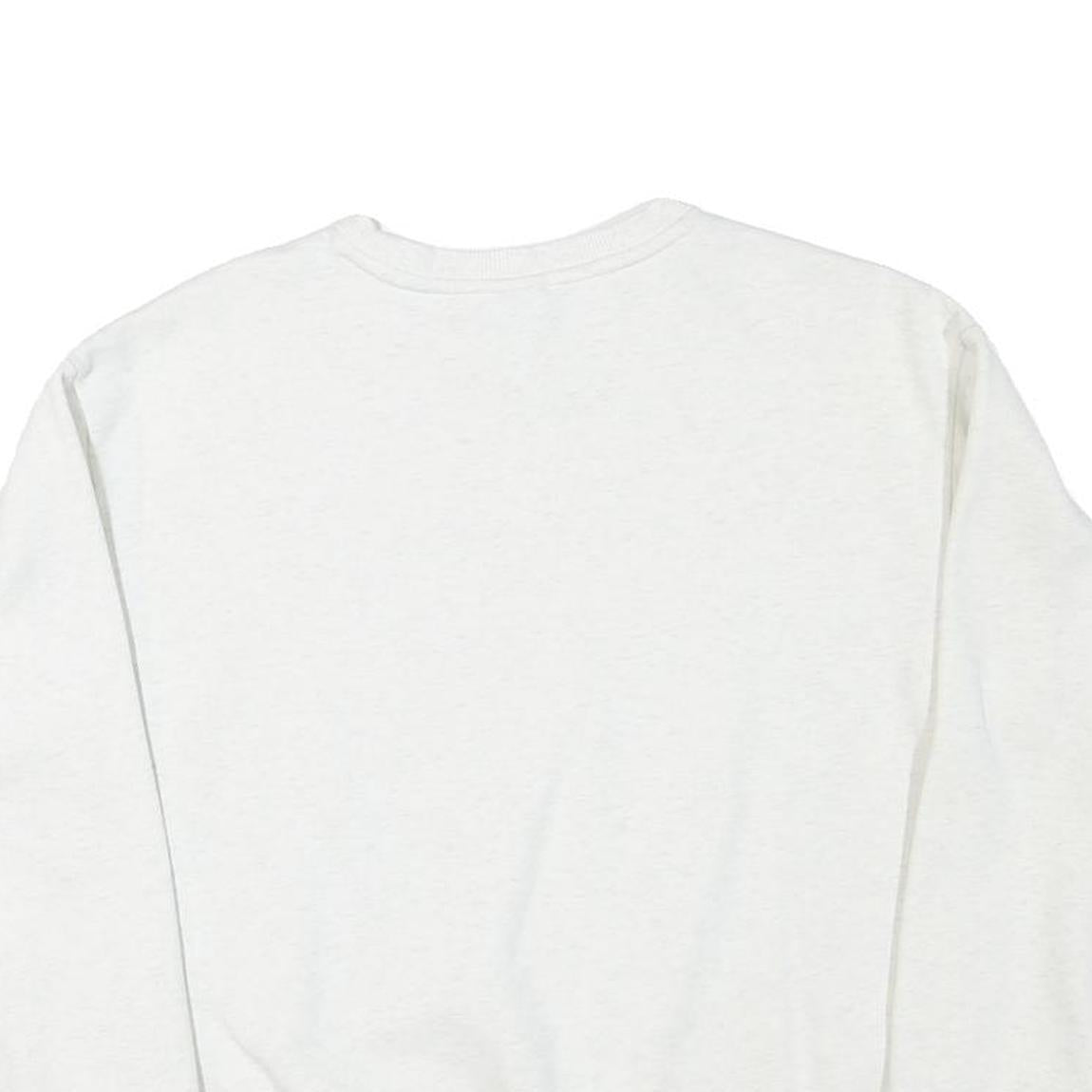 PUMA Mens White Cotton Blend Sweatshirt S Crew Neck Logo Print Casual