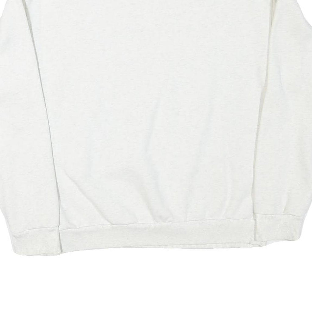 PUMA Mens White Cotton Blend Sweatshirt S Crew Neck Logo Print Casual
