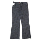 HAPPY MODE Womens Black Paisley Polyester Blend Regular Fit Flared Trousers W32