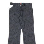 HAPPY MODE Womens Black Paisley Polyester Blend Regular Fit Flared Trousers W32