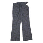 HAPPY MODE Womens Black Paisley Polyester Blend Regular Fit Flared Trousers W32