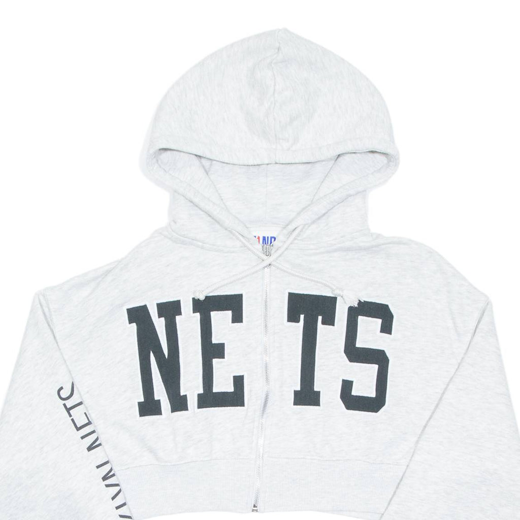 NBA Cropped Womens Grey Hoodie Full Zip M