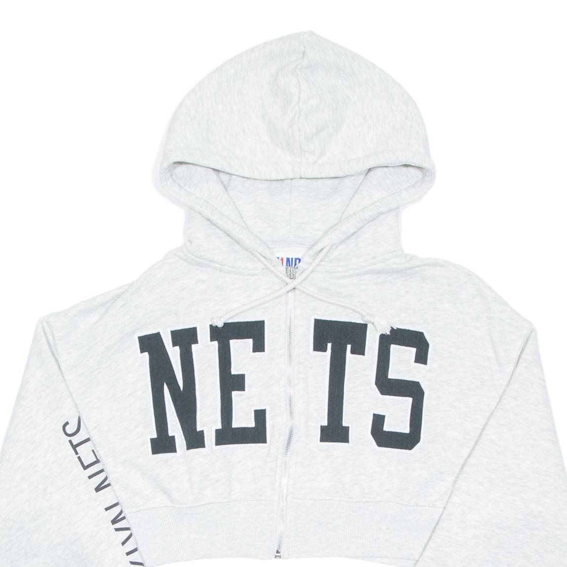 NBA Cropped Womens Grey Hoodie Full Zip M