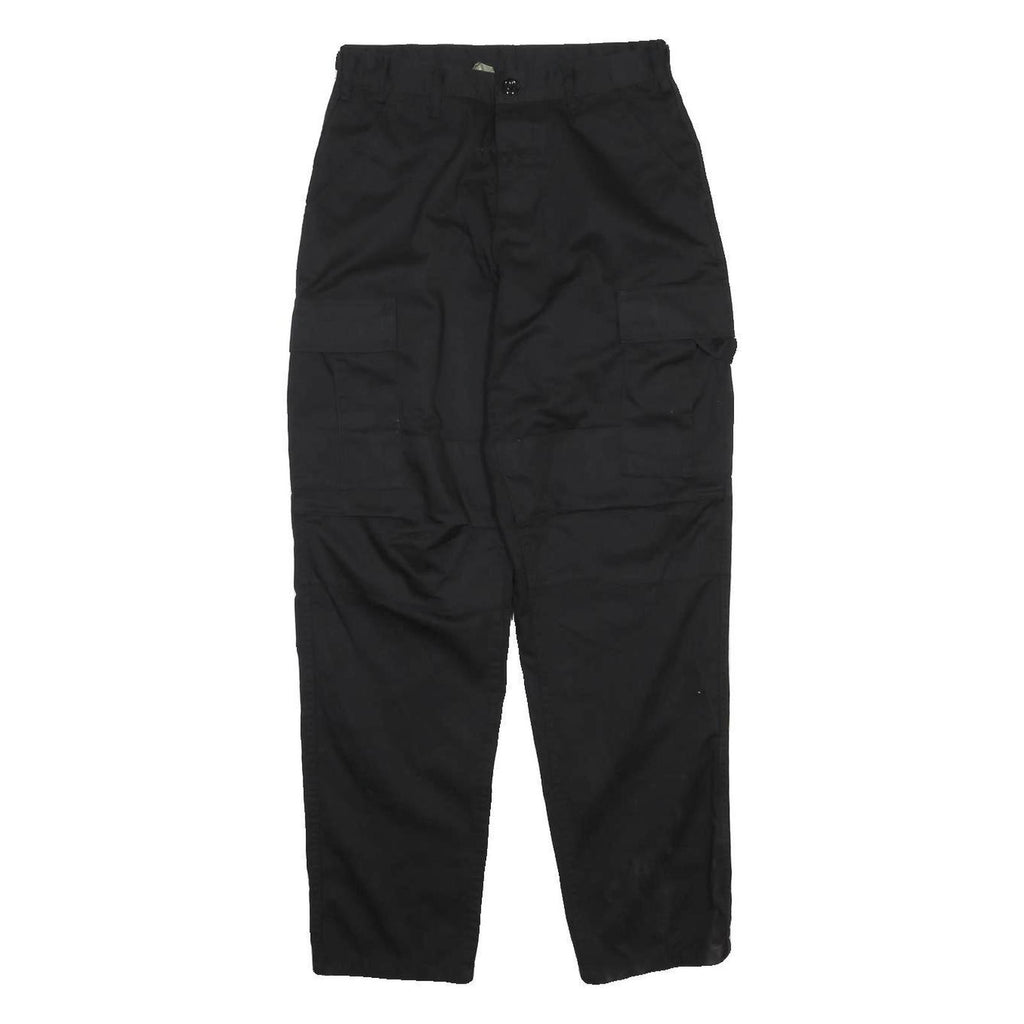 ADVANTEX Mens Black Cotton Blend Loose Tapered Trousers W28 L41 Casual Workwear