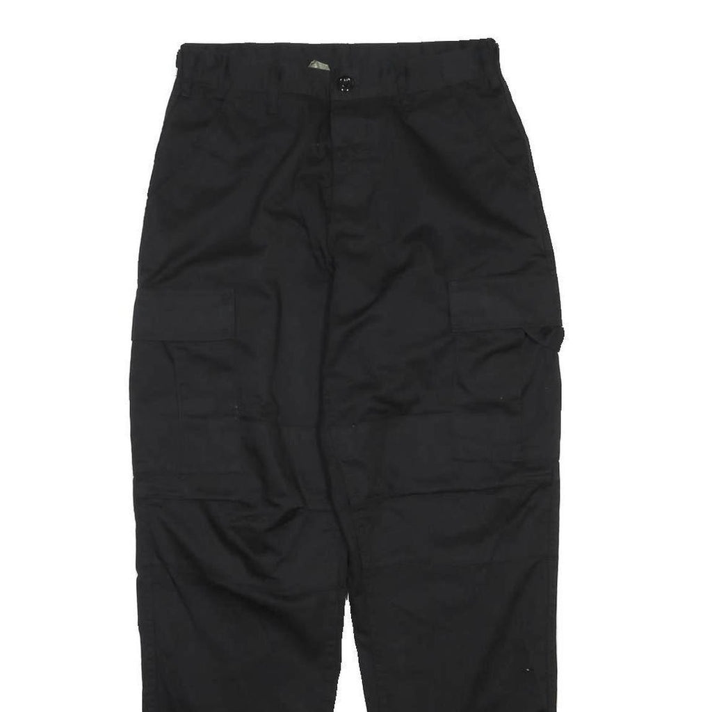 ADVANTEX Mens Black Cotton Blend Loose Tapered Trousers W28 L41 Casual Workwear