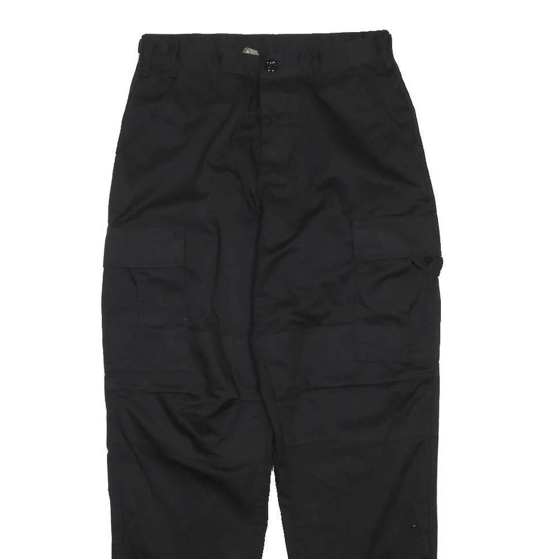 ADVANTEX Mens Black Cotton Blend Loose Tapered Trousers W28 L41 Casual Workwear