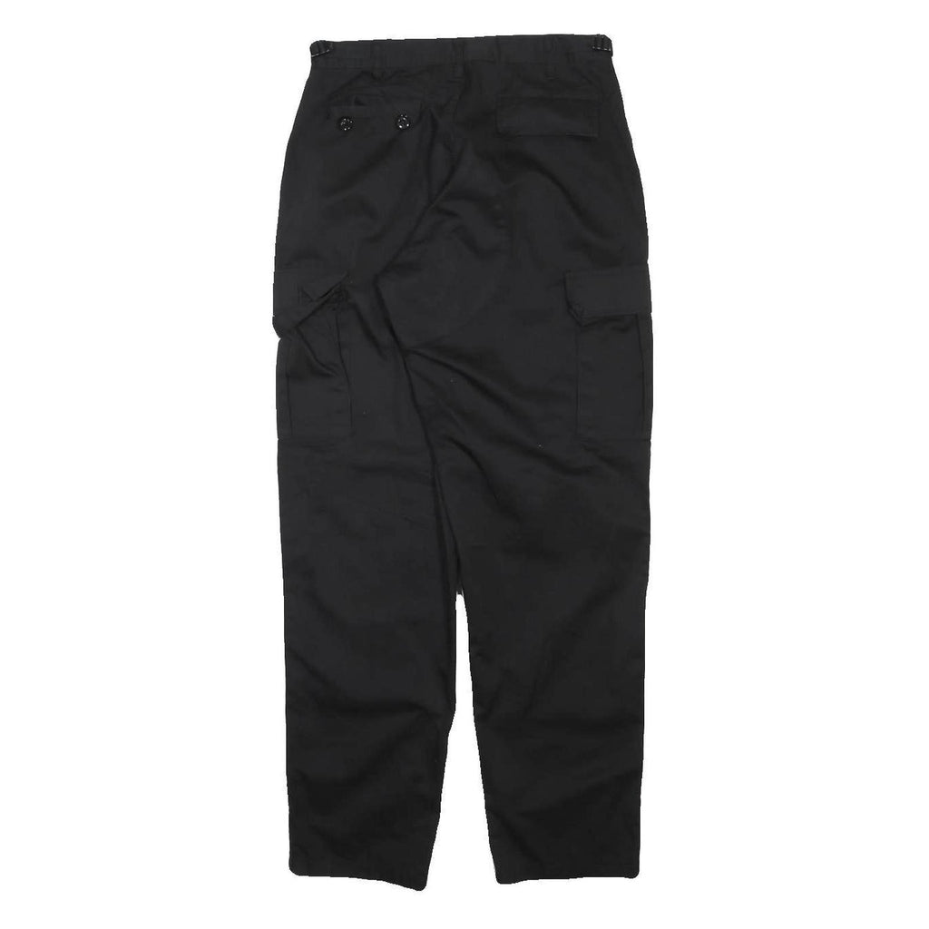 ADVANTEX Mens Black Cotton Blend Loose Tapered Trousers W28 L41 Casual Workwear