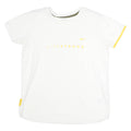 NIKE Womens White & Yellow Livestrong Graphic T-Shirt L Short Sleeve Crew Neck