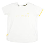 NIKE Womens White & Yellow Livestrong Graphic T-Shirt L Short Sleeve Crew Neck