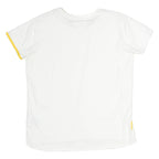 NIKE Womens White & Yellow Livestrong Graphic T-Shirt L Short Sleeve Crew Neck